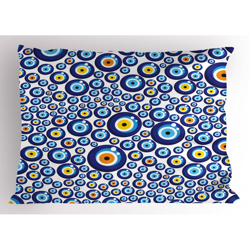Taie décorative en microfibre de polyester bleu / jaune / orange, Lit simple