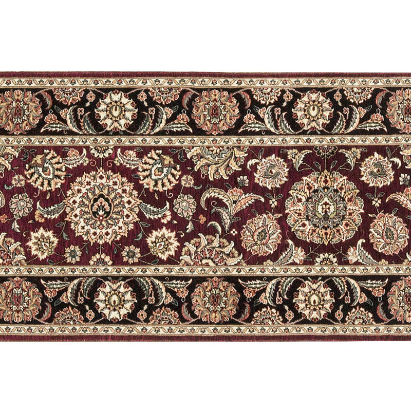 Manchuria Wool Oriental Area Rug in Black/Wine