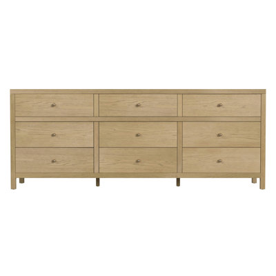 Celine 84" 9-Drawer Dresser, Light Oak Brown
