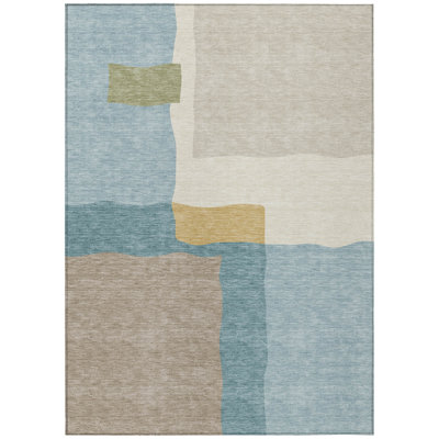 Machine Washable Indoor/Outdoor Kugler ACN2400 Abstract Rug