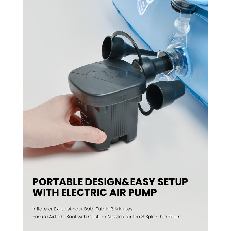 Blue Inflatable Folding Bathtub with Electric Air Pump