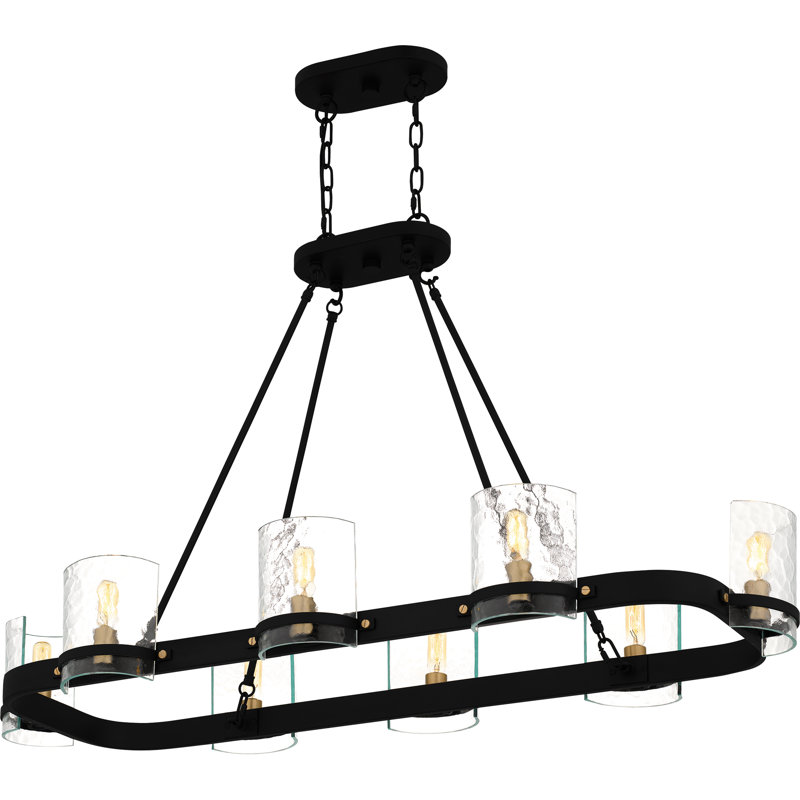 Lustre linéaire noir mat 8 lumières Alyworth