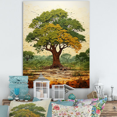 Green Baobab African Tree Majesty III - Tree African Wall Art