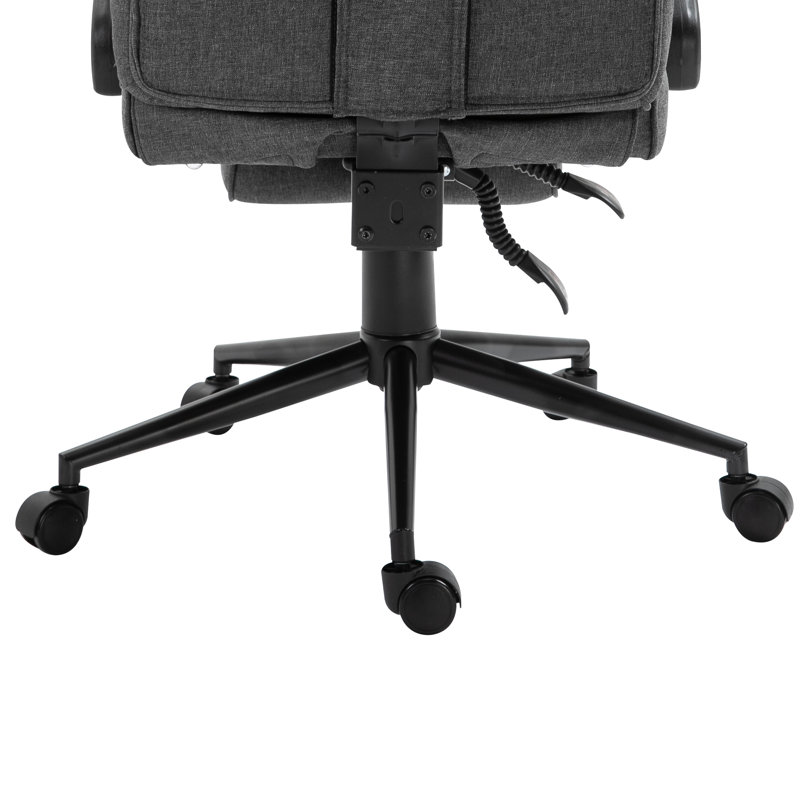 Gray High Back Swivel Fabric Task Chair with Headrest