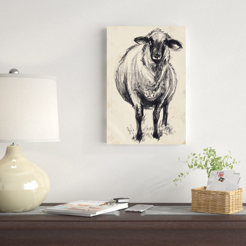 " Charcoal Sheep II " by Jennifer Paxton Parker Painting Print, 18" H x 12" W