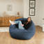 Pouf Big Joe Cloudberry, assise structurée en mousse, motif bouclé Teddy, bleu ardoise, pour adultes-118316755-134924385