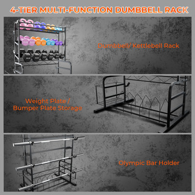 Adjustable Weight Rack For Dumbbells, Dumbbell Rack Weight Stand, Home Gym Storage Rack For Yoga Mat, Kettlebells