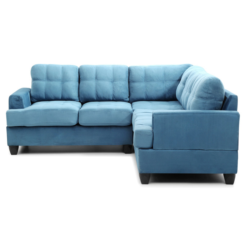 Transitional Micro Suede Sofa - Removable Backs/Arms, Reversible Chaise & Kiln-Dried Frame