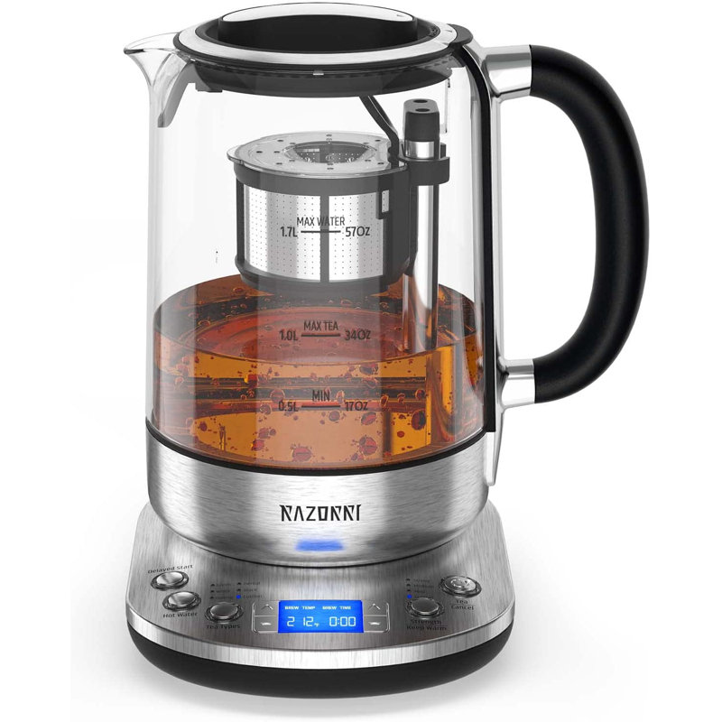 Razorri Electric Tea Maker 1.7L with Automatic Infuser for Tea Brewing, 24 Hour Delayed Start, Keep Warm Setting