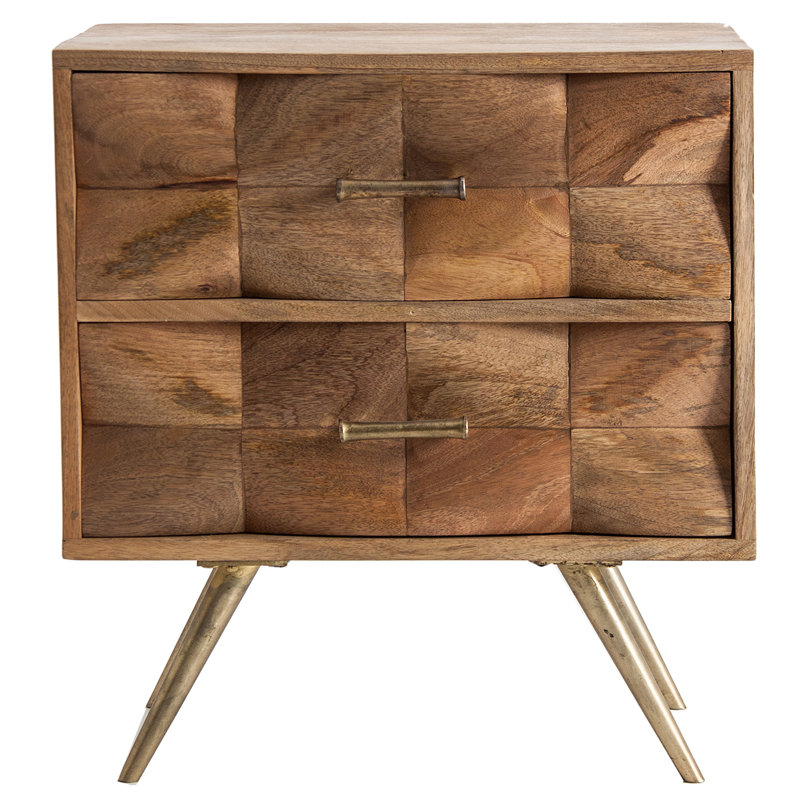 Kusel 55cm W Metal Bedside Table