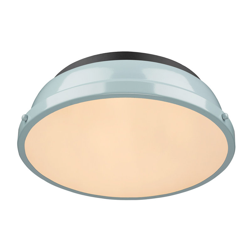 Plafonnier encastré 2 lumières Calico, Écume de mer, Noir mat