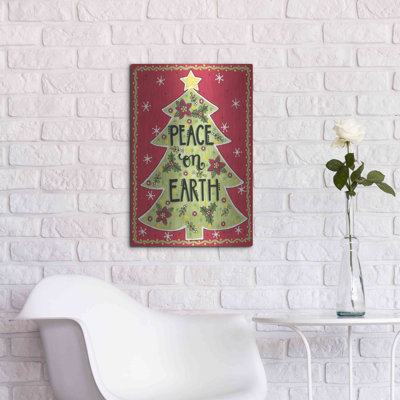 Peace on Earth Tree by Annie Lapoint - Unframed Print on Metal -  The Holiday Aisle®, FFF28E691AEA499C96BCF4631008A379