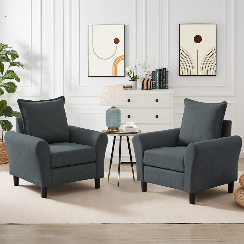 Fauteuil d'appoint confortable 34,65 po Danaysha, Gris foncé