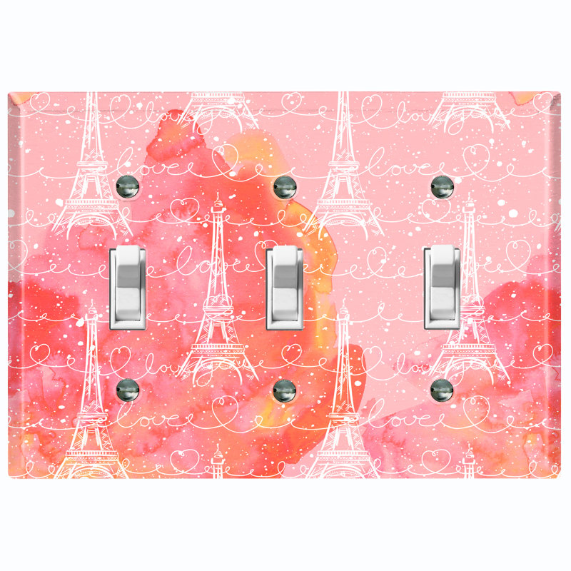 Patterned 3 - Gang Toggle Light Switch Standard Wall Plate