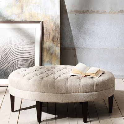 Beige avec dessus et pieds en bois - Conception inspirée de la planche de surf pour base solide en mousse