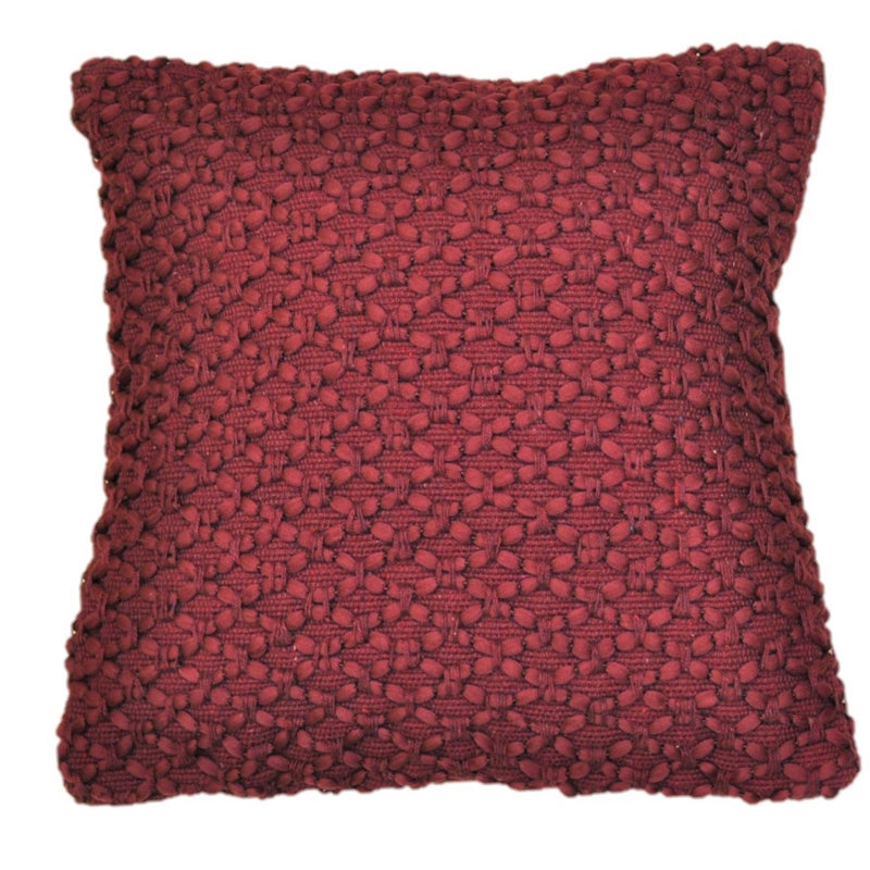 Housse de coussin diamant tressé carré, Cabernet