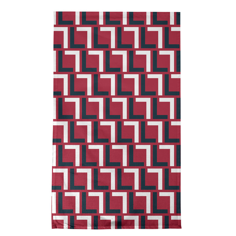 Torchon Houston Football, Bleu foncé acier / blanc / rouge bataille, Mélange de coton