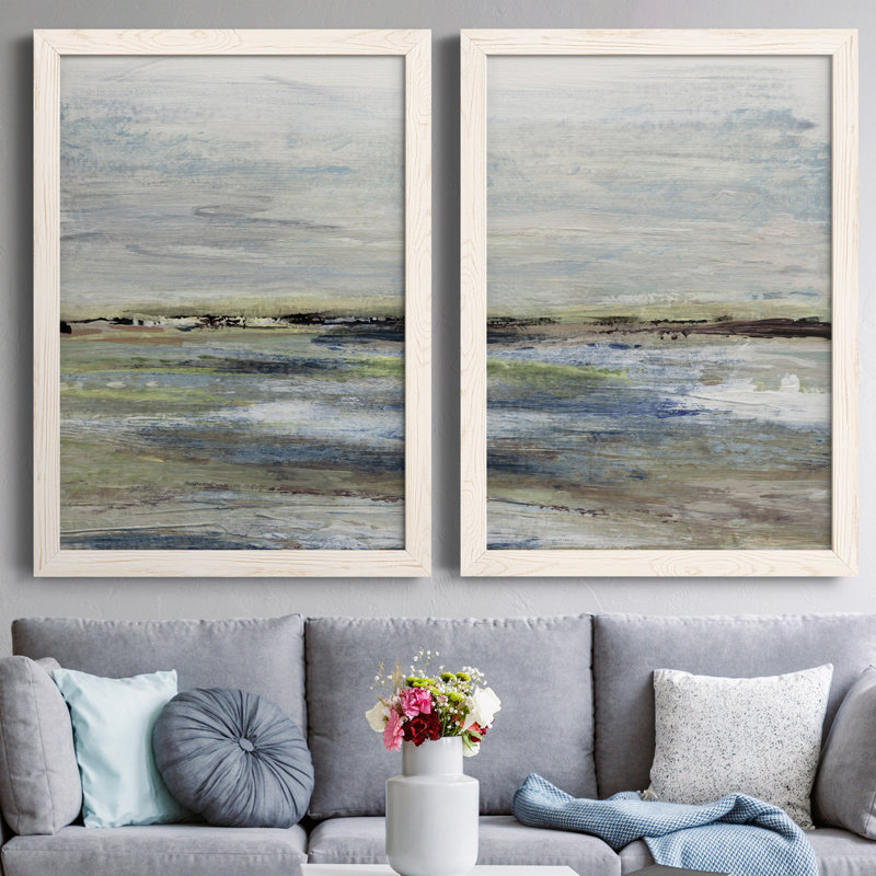 Wetlands I - ensemble de 2 peintures sur toile encadrées, Blanc, H 24 po x l 36 po x P 1,5 po