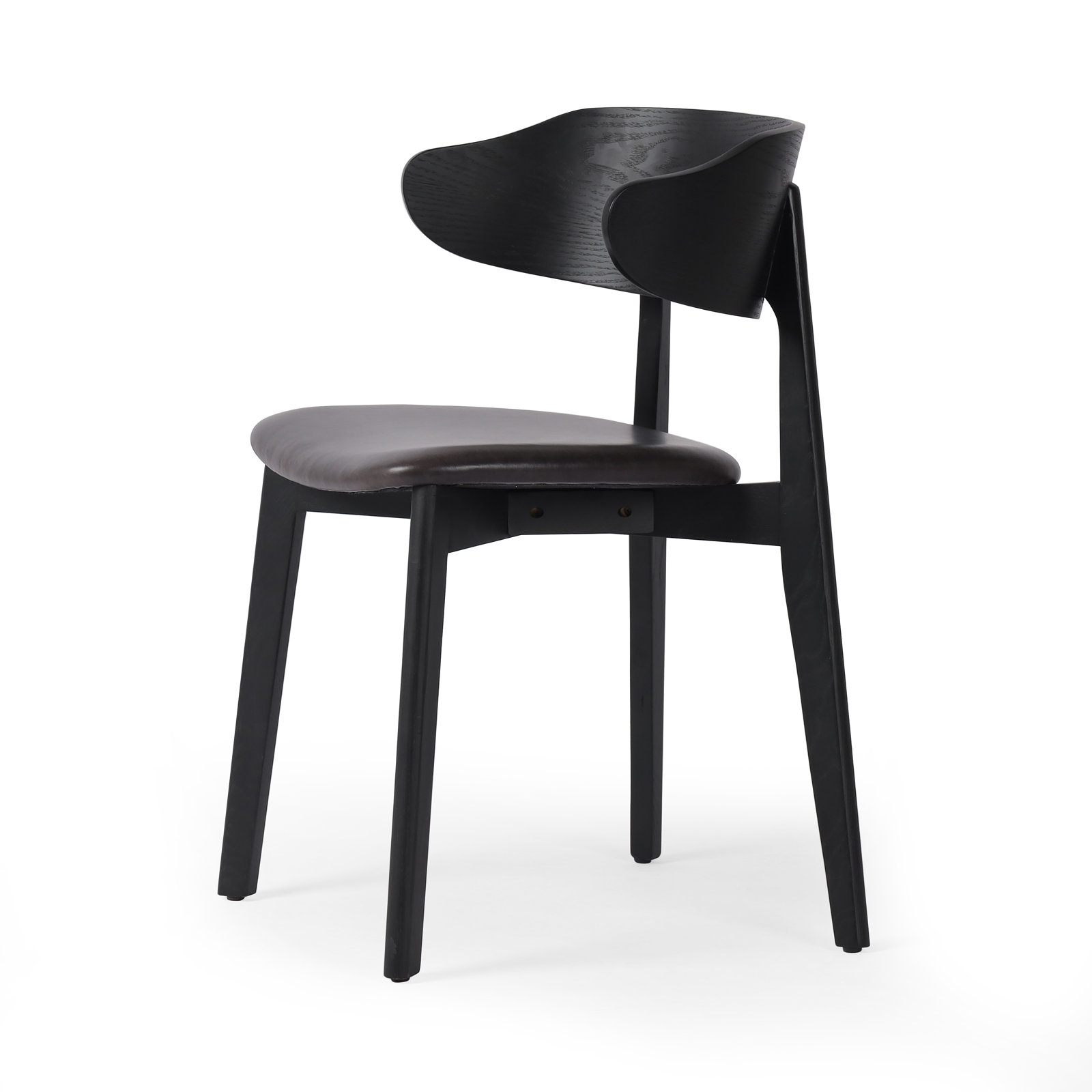 Kassel Genuine Leather Dining Chair, Black