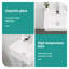 Lavabo de salle de bain mural rectangulaire en céramique blanche 13,6 x 11,6 pouces, teint, faible absorption d'eau, style flottant, accessoires de montage avec lavabo simple, surface lisse acide, moderne