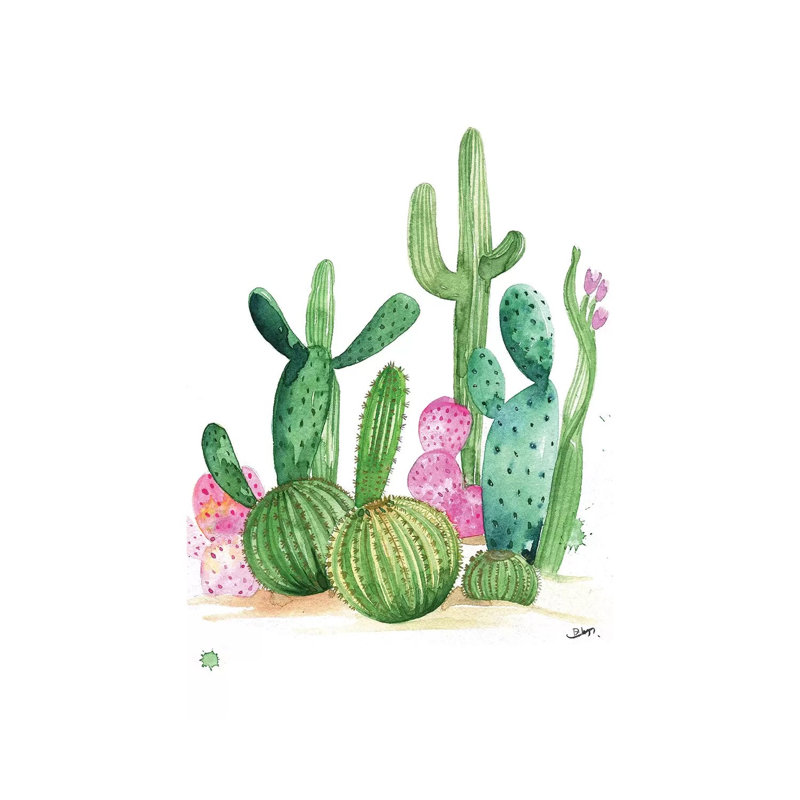 Cactus 1 Piece Wrapped Canvas Painting, 30.48 cm H x 45.72 cm W