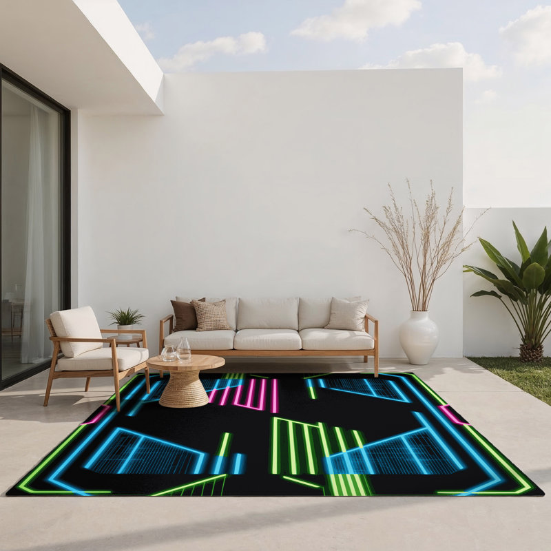 Tapis intérieur / extérieur Electric Gradient, Rectangle 8' x 10'