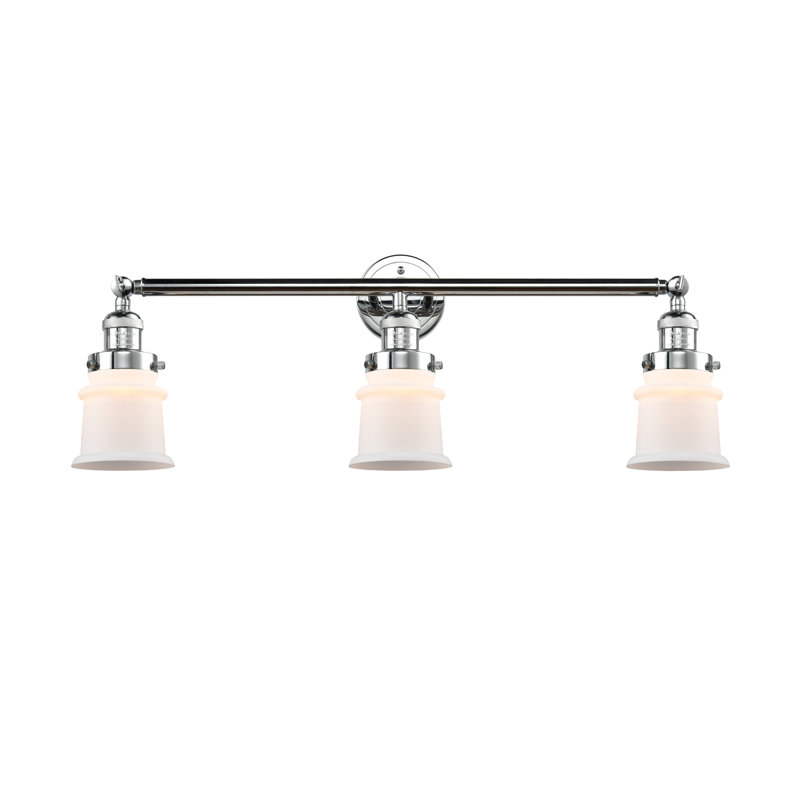 Éclairage pour meuble-lavabo à 3 lumières à intensité variable Alvi, Blanc mat, Chrome poli