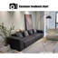 Causeuse-coussin modulable noire en cuir véritable