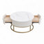 Table basse ronde avec tiroirs