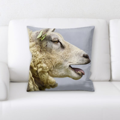 Sheep Microsuede Reversible Throw Pillow