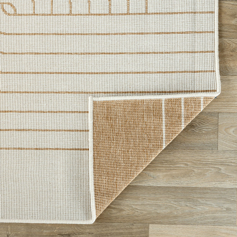 Modern Abstract Lines Weather Resistant Reversible Indoor/Outdoor Area Rug, Runner 2' x 7'