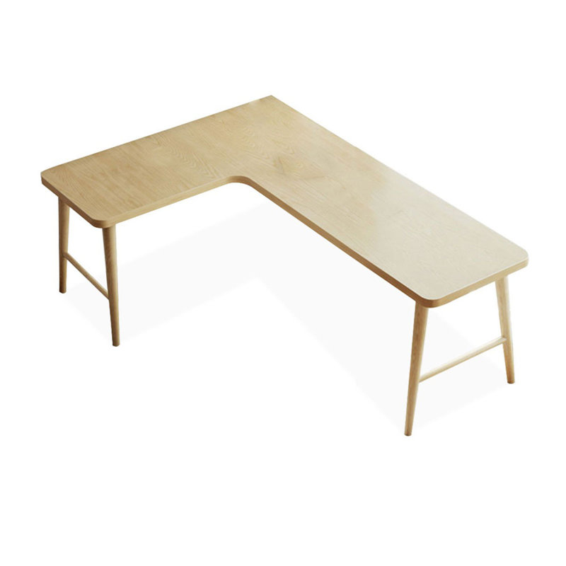 Bureaux en bois massif en L Burlywood, Retour à gauche, H 29,53 po x l 62,99 po x P 39,37 po