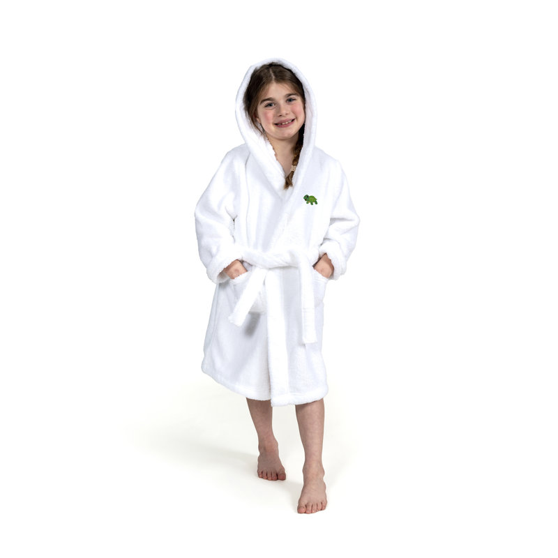  Peignoir en molleton mi-mollet avec poches et capuche, M, Blanc