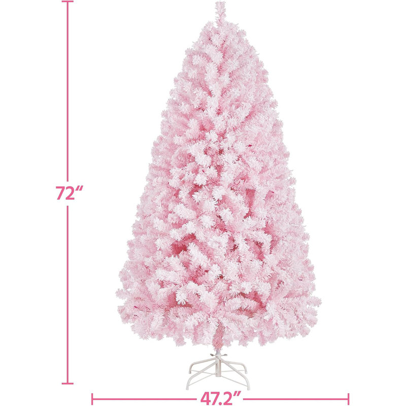 6ft Pink Pre-Lit Artificial Christmas Tree with Warm White Lights