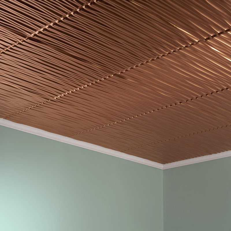 Panneau de plafond décoratif vertical en vinyle 2 pi x 2 pi FASÄDE Dunes, Cuivre poli
