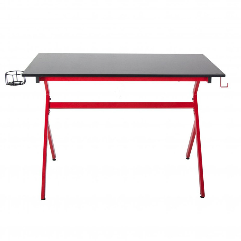 Metal Base Computer Desk, Red