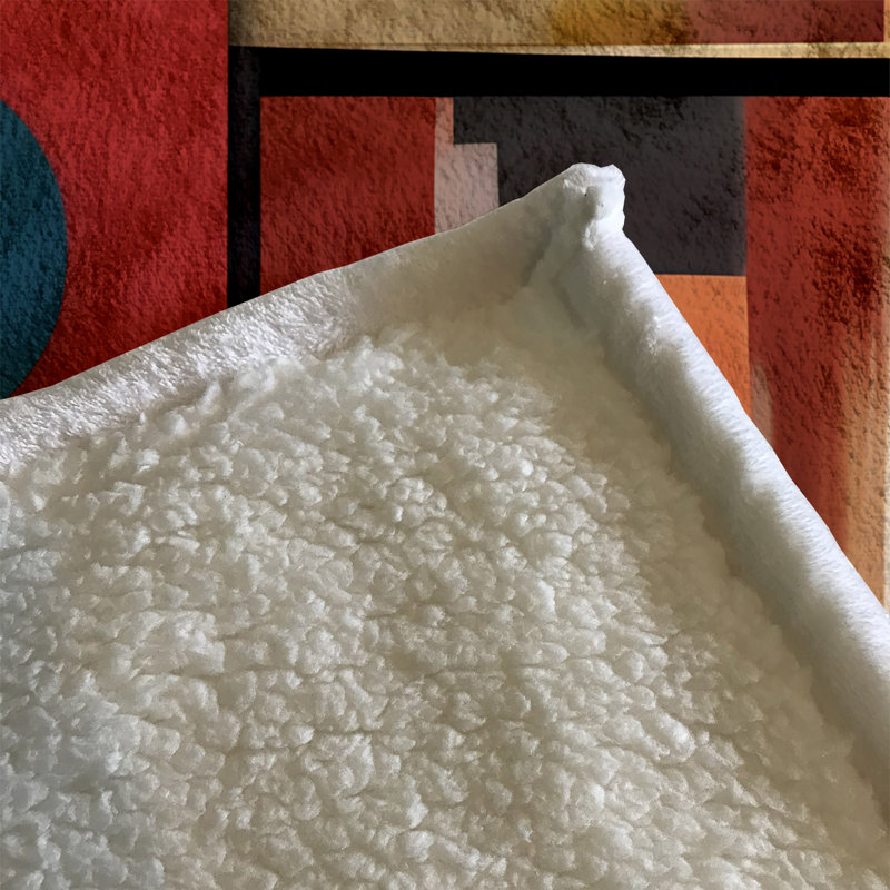 Throw Blanket, Geometric Shapes/Abstract, 68" W x 80" L, Red/Blue/Green