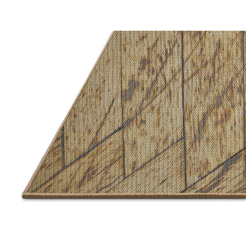 Tapis décoratif brun à motif géométrique Perrodin, Rectangle 8 pi x 12 pi