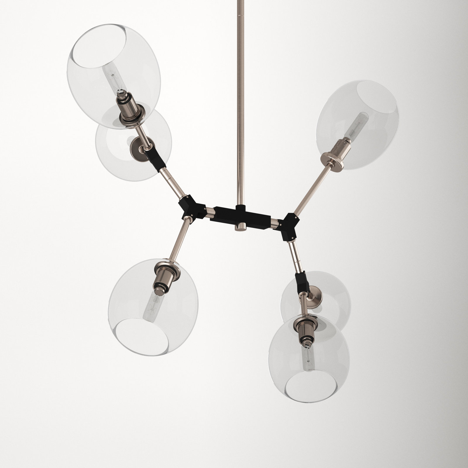 Rhythm 6 - Light Dimmable Sputnik Modern Linear Chandelier