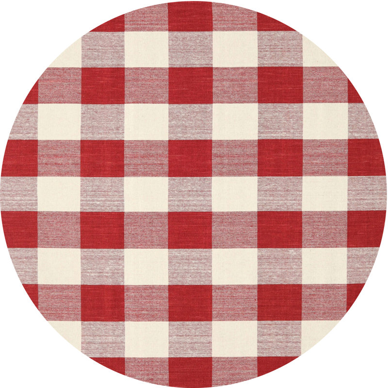 Plaid Indoor Rug, Round 5'