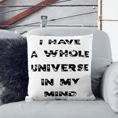 Universe in My Mind Typography Scatter Cushion