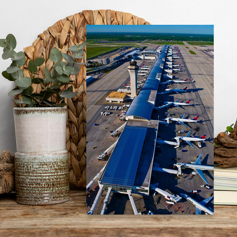 Aerial view of Detroit Metro Airport Michigan USA 1 Piece Wrapped Canvas Wall Art, 45.72cm H x 30.48cm W