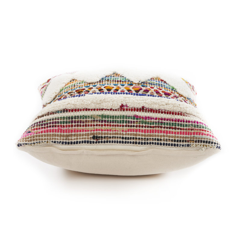Amara 18" Multicolor Embroidered Cotton Throw Pillow Set