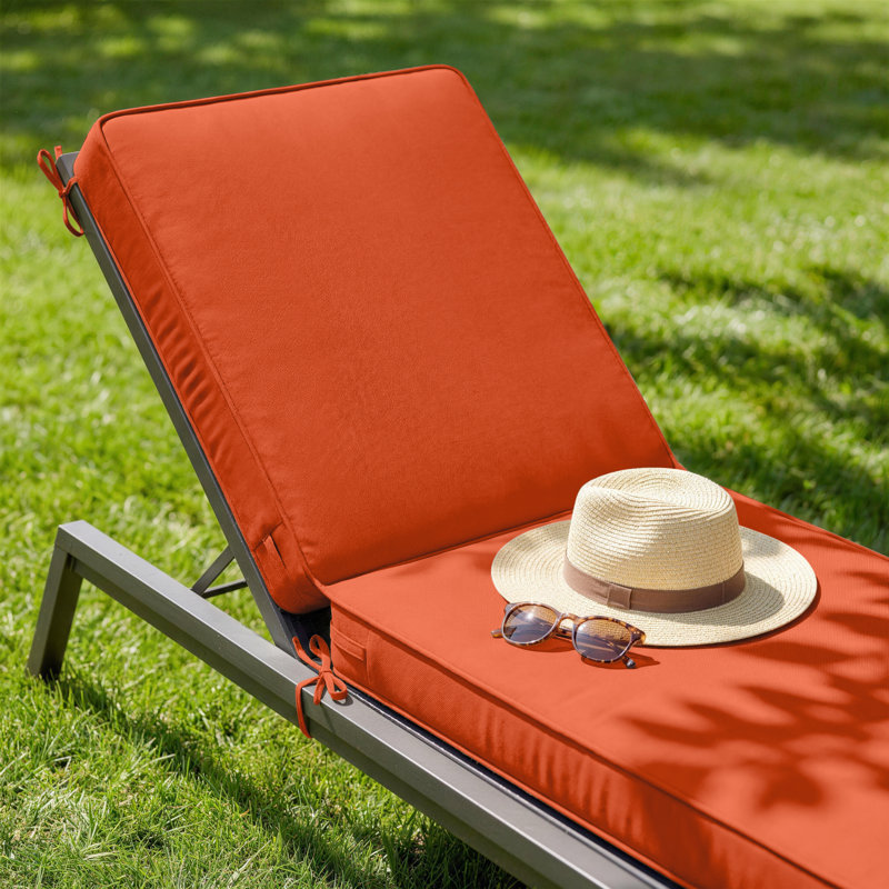 Coussins de chaise longue d'extérieur 4 po l 26 po x L 80 po (ensemble de 4), 4, L 26 po x P 80 po, Orange