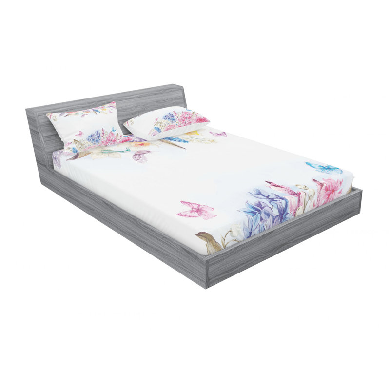 Ensemble de draps romantiques roses et marguerites, Ensemble de draps pour lit double avec un drap-hou