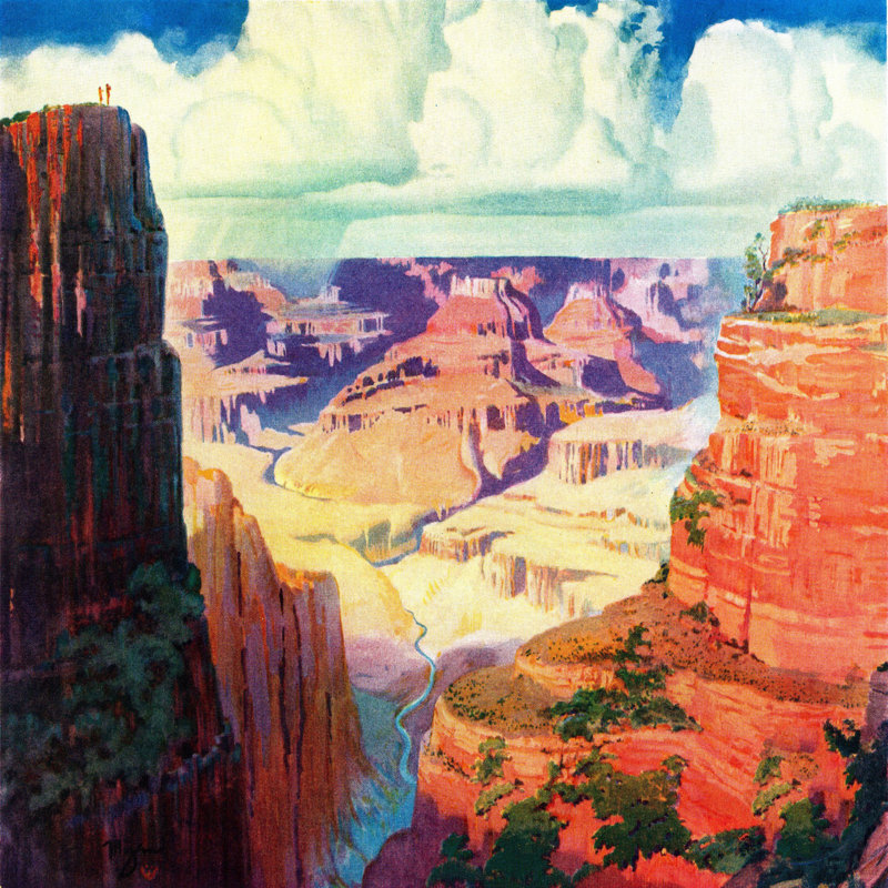 Grand Canyon Multicolor Landscape Canvas Print, 40" x 40"
