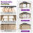 Classic 12 FTx 14 FT Solid Wood Storage Gazebo With Double Iron Roof, Netting & Curtains-124322657