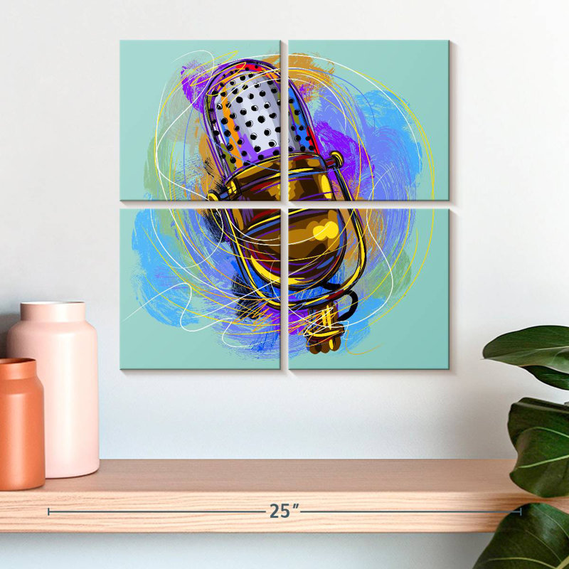 Abarca Scribbled Microphone, 18" H x 18" W