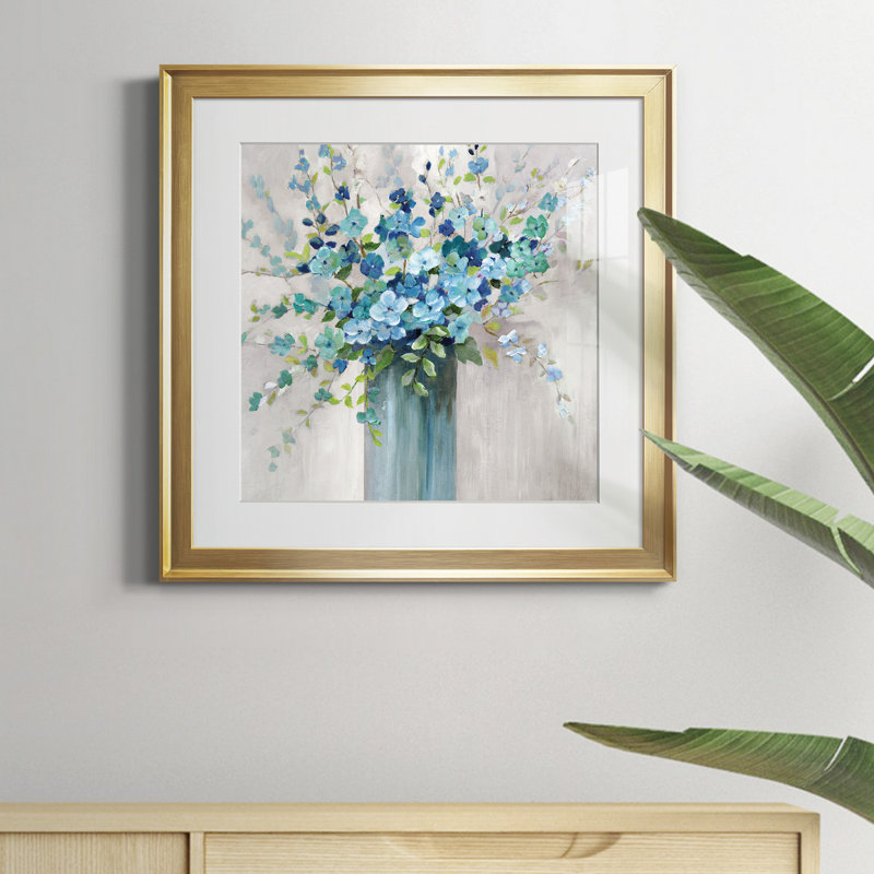 Sea Isle Wildflowers - Reproduction d'art sur toile encadrée, H 34,5 po x l 34,5 po x P 1,5 po, Papier encadré doré