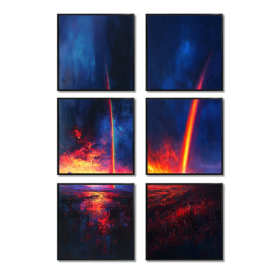 Rainbow After The Storm - Landscapes Canvas Prints Set Of 6
